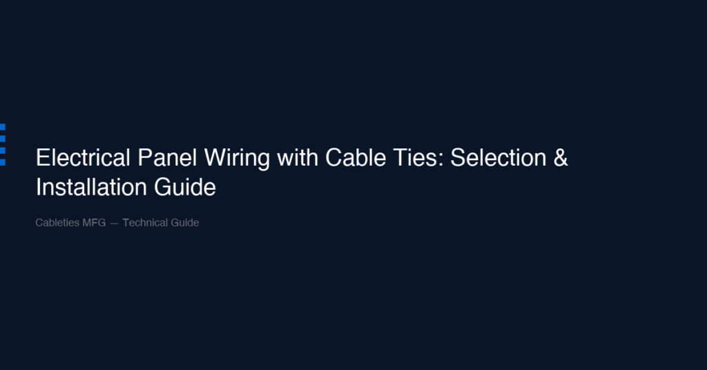 Electrical Panel Wiring with Cable Ties: Selection & Installation Guide
