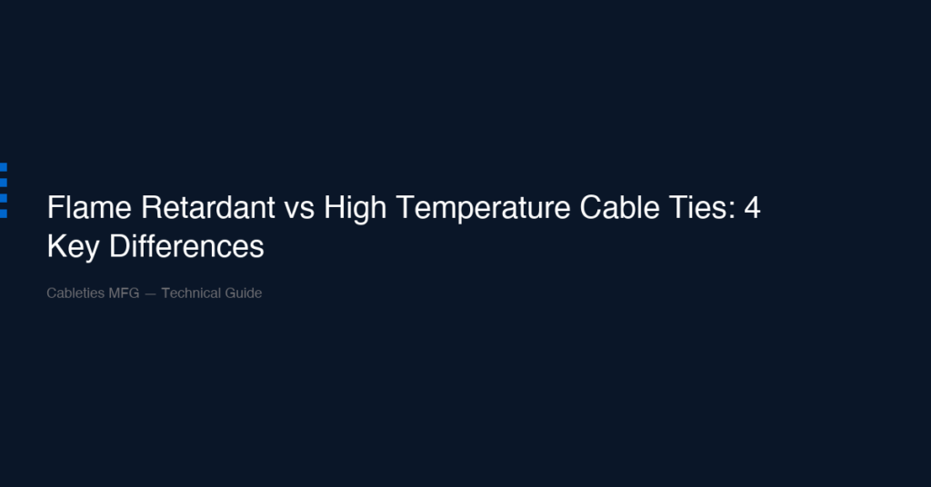 Flame Retardant vs High Temperature Cable Ties: 4 Key Differences