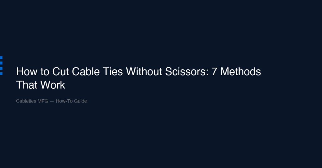 How to Cut Cable Ties Without Scissors: 7 Methods That Work