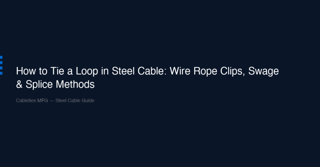 How to Tie a Loop in Steel Cable: Wire Rope Clips, Swage & Splice Methods