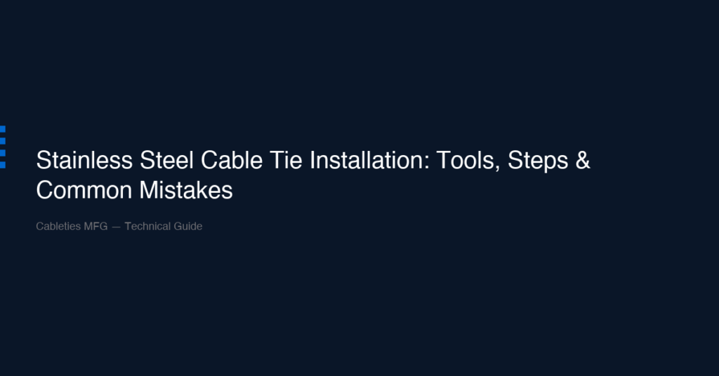Stainless Steel Cable Tie Installation: Tools, Steps & Common Mistakes