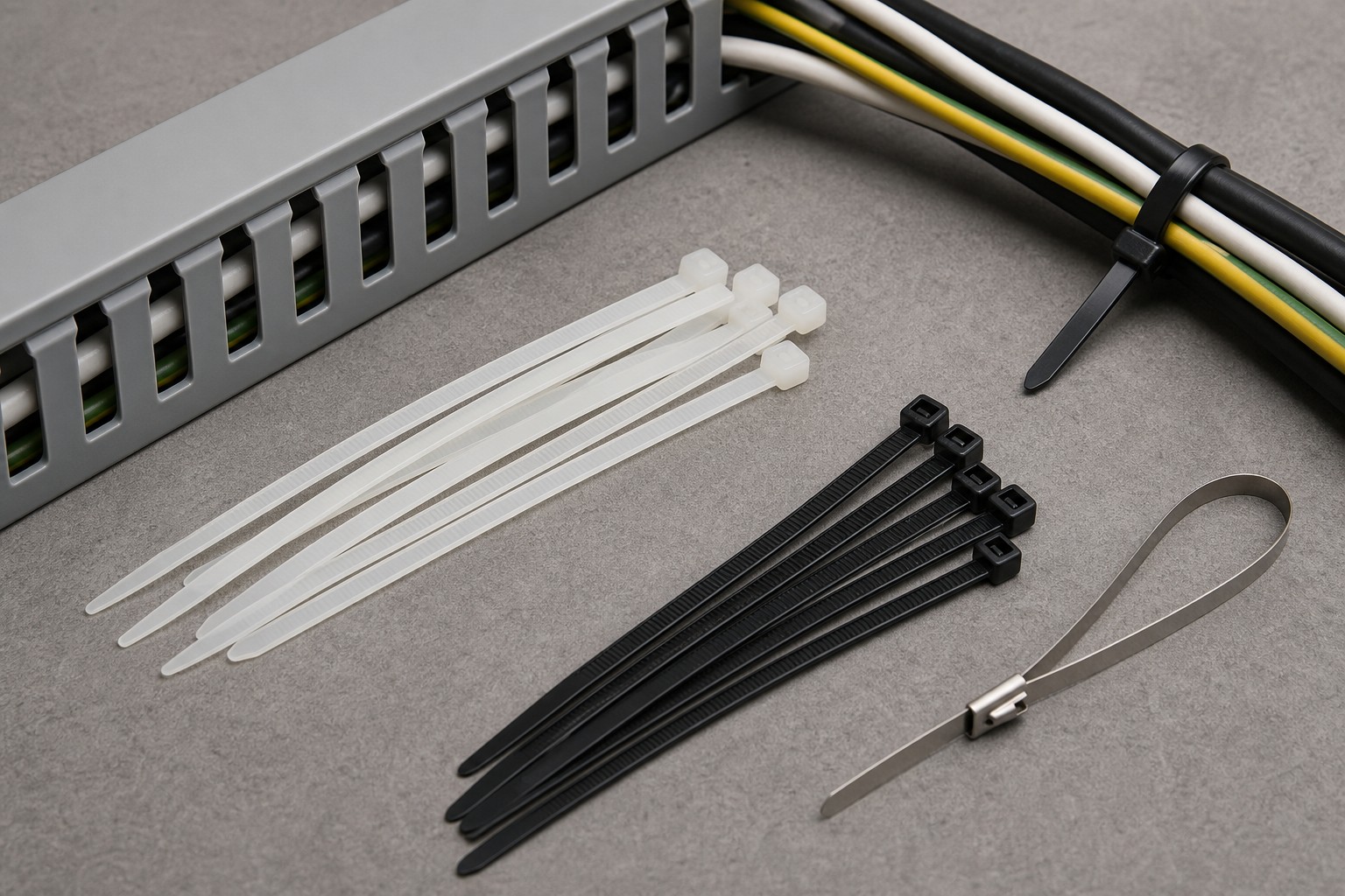 Flame retardant nylon cable ties black nylon ties and stainless steel cable tie options for fire safety projects