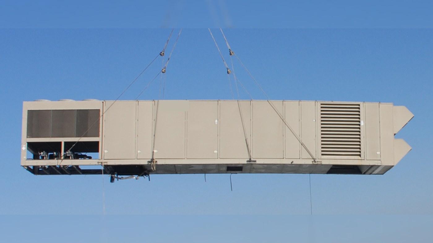 Rooftop HVAC unit maintenance and lift context for outdoor cable tie zone selection