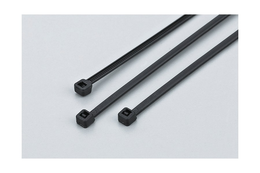 Black UV resistant nylon cable ties for rooftop HVAC cable management