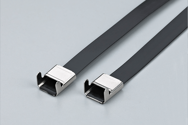 Coated stainless cable tie buckle detail for locking mechanism review