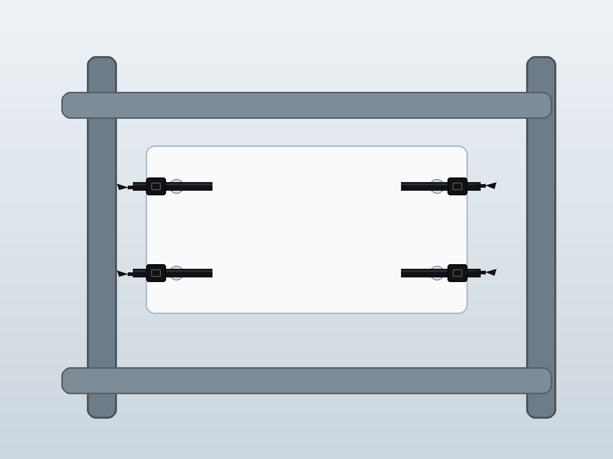Blank temporary barrier sign fixed with heavy duty cable ties