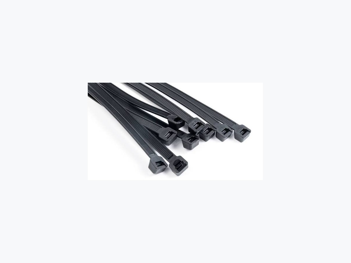 Black nylon cable ties for sign mounting and fence fixing