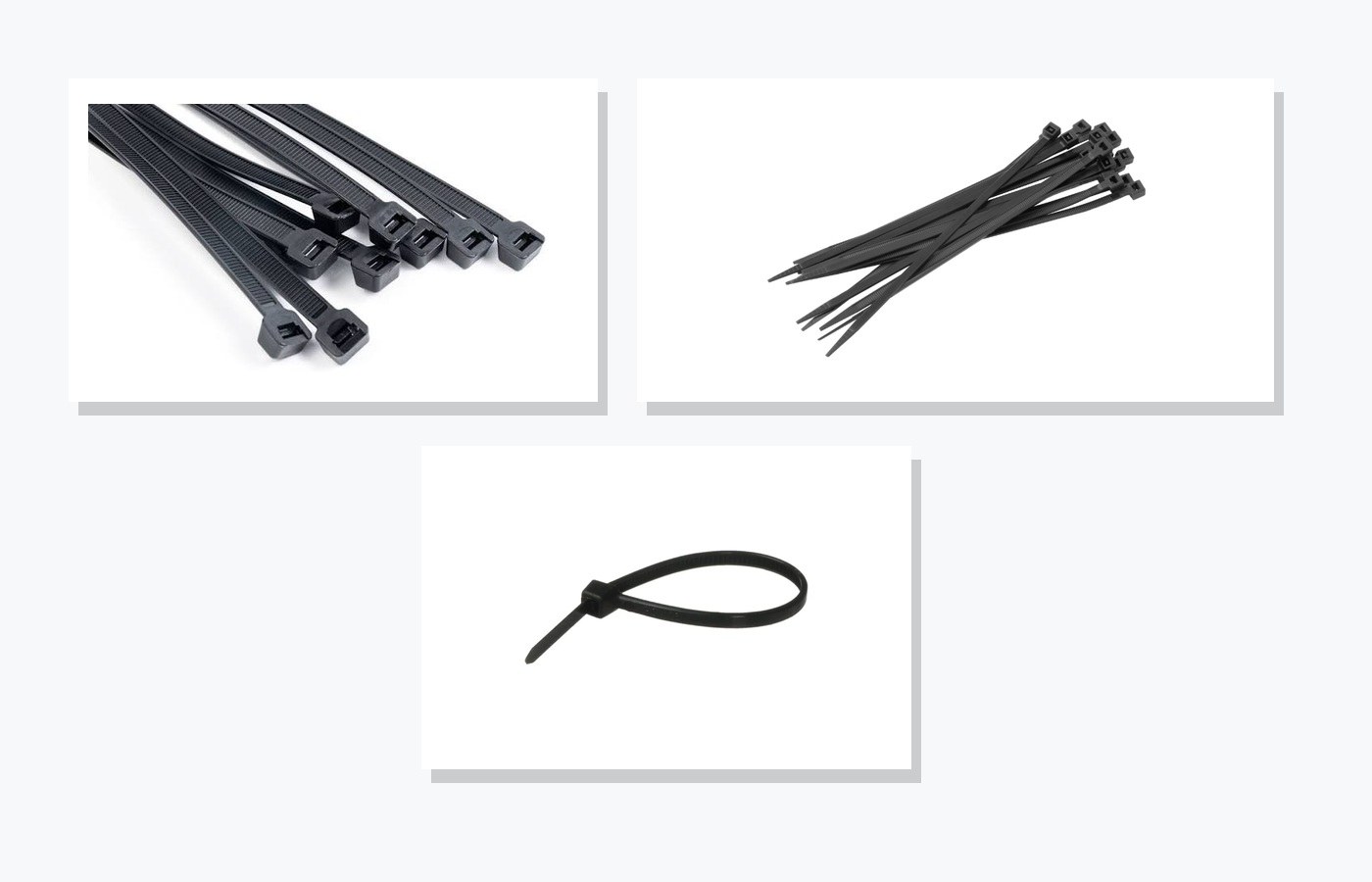 Black UV-resistant nylon cable ties for solar PV cable routing