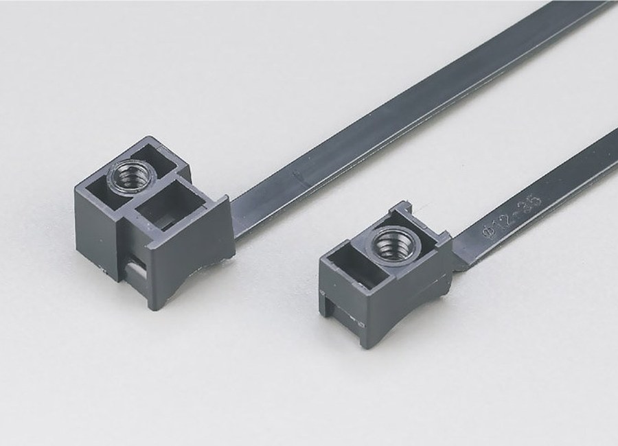 Screw-mount cable ties for wind turbine brackets, cabinets and serviceable fixing points
