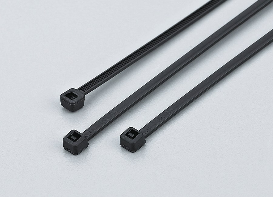UV-resistant black nylon cable ties for protected wind turbine tower and cabinet routes