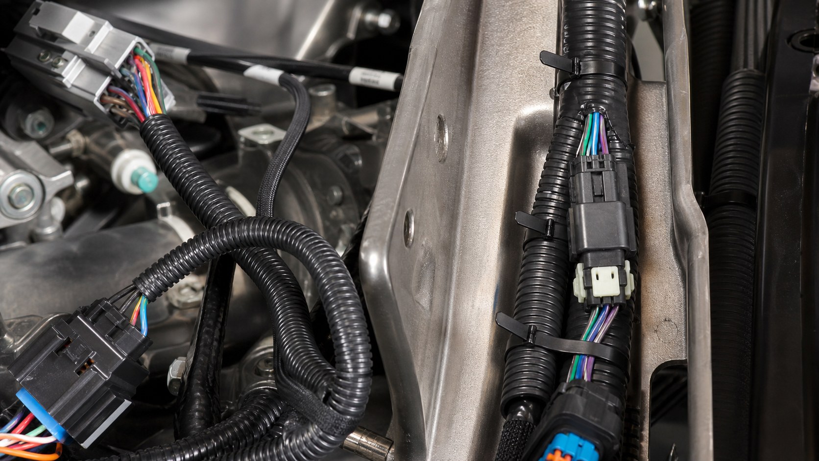 Loose wire harness branch risk and corrected cable tie routing